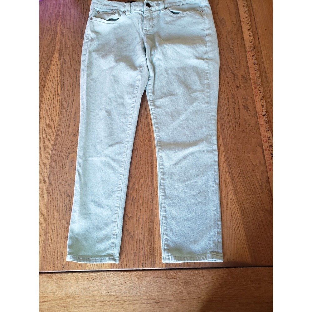 J. Crew Womens Size 31 Waist, 27 Ankle, Toothpick Stretch Mint Green Denim Jeans